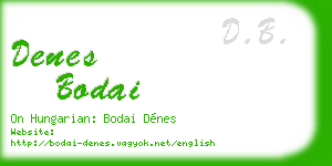 denes bodai business card